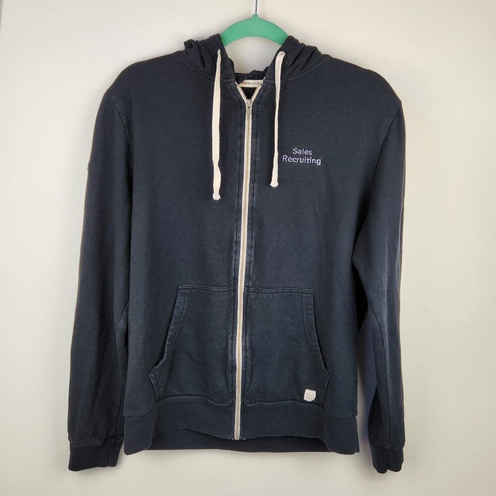 Marine Layer Soft Afternoon Full Zip Hoodie Sweatshirt Black sz M Custom